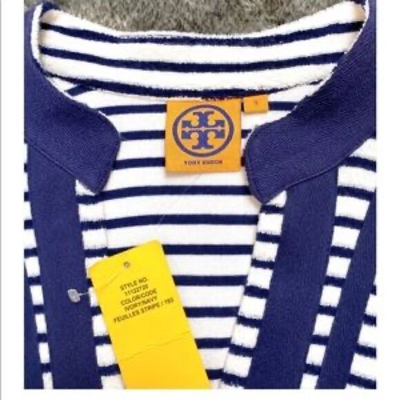 NWT! Tory Burch Striped Terry Tunic - Picture 7 of 9
